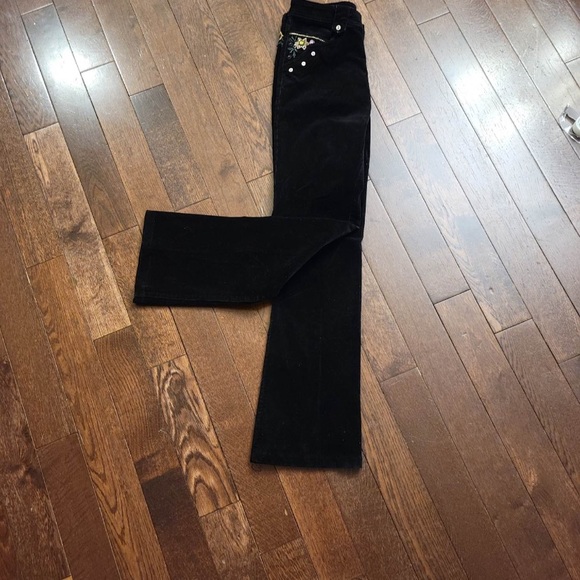 Black Floral Vintage Flare Corduroy Pants - Picture 5 of 5